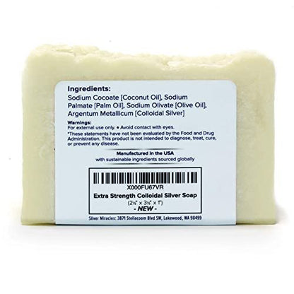 Silver Miracles Extra Strength Colloidal Silver Soap - Two Pack - 3.5 oz Each Avelisse