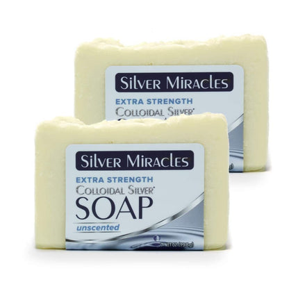 Silver Miracles Extra Strength Colloidal Silver Soap - Two Pack - 3.5 oz Each Avelisse