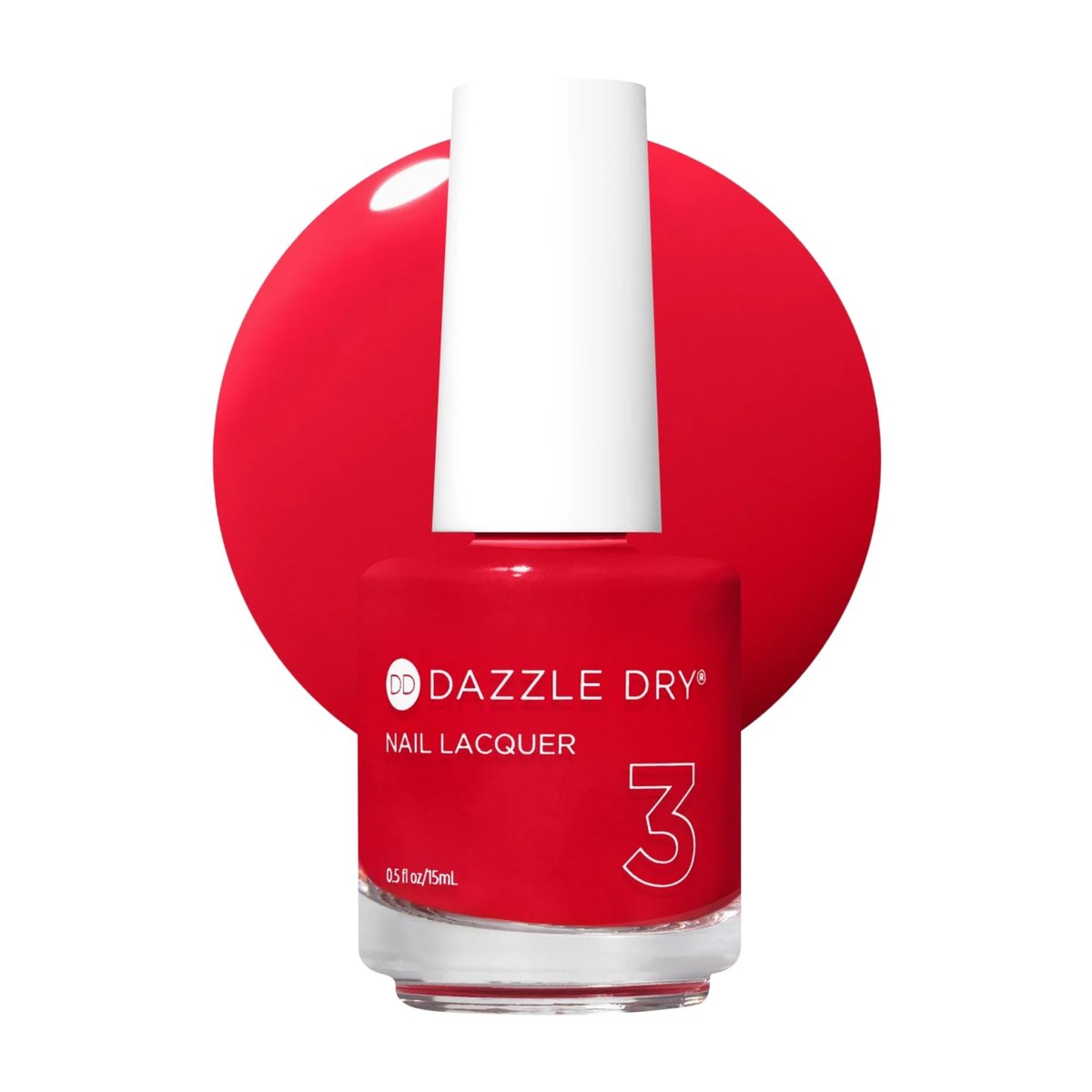 Dazzle Dry Nail Lacquer (Step 3) - Pep Rally - Bright Tomato Red Nail Polish, Full Coverage Cream, 0.5 fl oz Avelisse