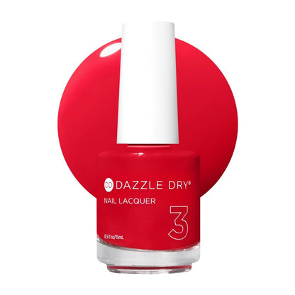 Dazzle Dry Nail Lacquer (Step 3) - Pep Rally - Bright Tomato Red Nail Polish, Full Coverage Cream, 0.5 fl oz Avelisse