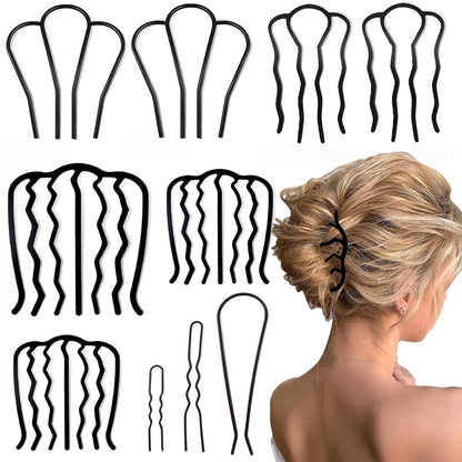 BOYIVI 10-Piece U-Shaped Hair Side Combs for Updos – Metal French Twist Sticks for Women & Girls Avelisse