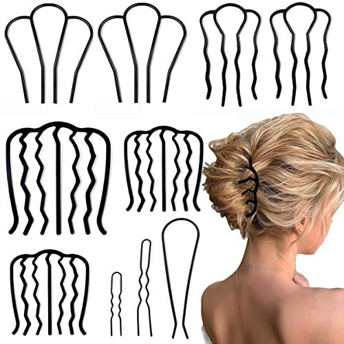 BOYIVI 10-Piece U-Shaped Hair Side Combs for Updos – Metal French Twist Sticks for Women & Girls Avelisse