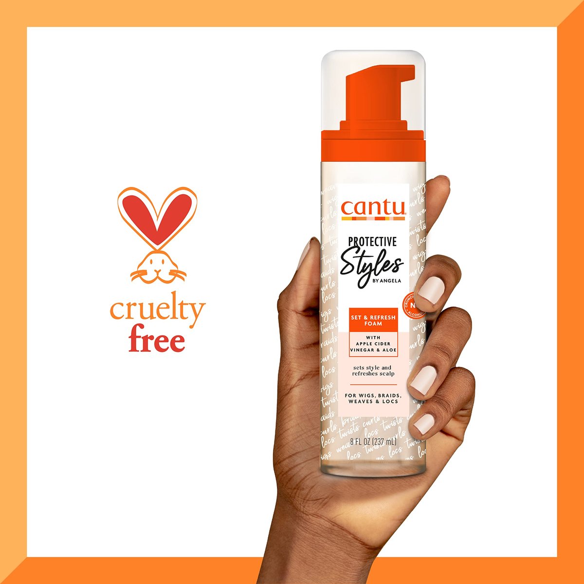 Cantu Protective Styles by Angela Set & Refresh Foam with Apple Cider Vinegar & Aloe, 8 oz - görsel 14