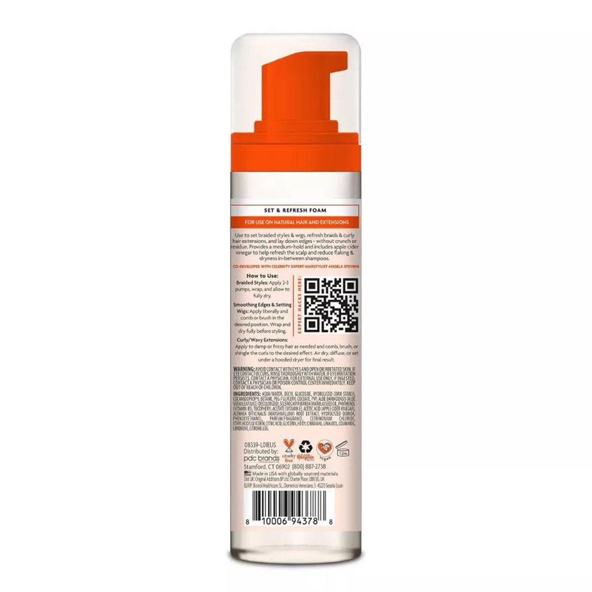 Cantu Protective Styles by Angela Set & Refresh Foam with Apple Cider Vinegar & Aloe, 8 oz - görsel 4