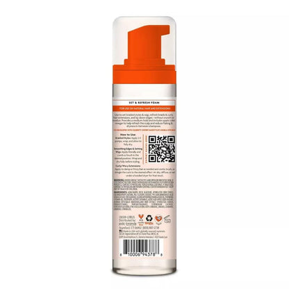 Cantu Protective Styles by Angela Set & Refresh Foam with Apple Cider Vinegar & Aloe, 8 oz
