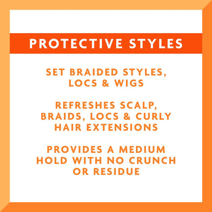 Cantu Protective Styles by Angela Set & Refresh Foam with Apple Cider Vinegar & Aloe, 8 oz
