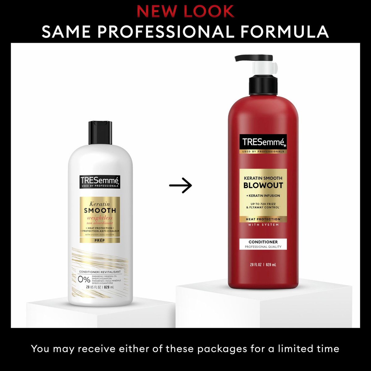 TRESemmé Keratin Smooth Conditioner 4 Pack for Frizzy Hair, 28 Fl Oz Each - Lamellar-Discipline Formula Avelisse