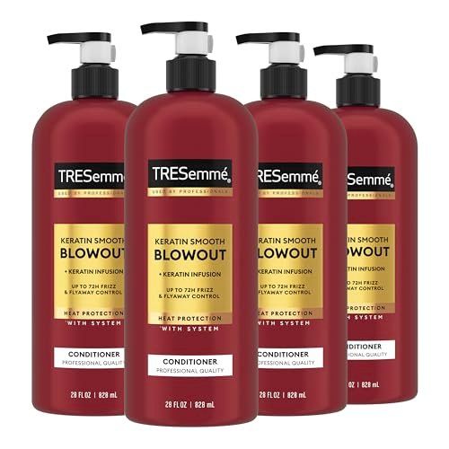 TRESemmé Keratin Smooth Conditioner 4 Pack for Frizzy Hair, 28 Fl Oz Each - Lamellar-Discipline Formula Avelisse
