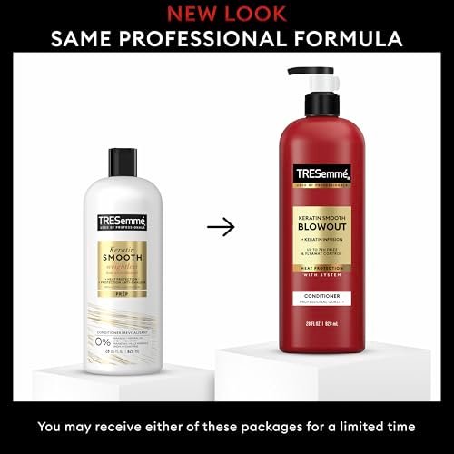 TRESemmé Keratin Smooth Conditioner 4 Pack for Frizzy Hair, 28 Fl Oz Each - Lamellar-Discipline Formula Avelisse