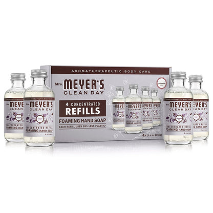 MRS. MEYER'S CLEAN DAY Foaming Hand Soap Concentrated Refills, 4 Refills (2 Fl. Oz Each), Lavender Scent, Makes 40 Fl. Oz Total Avelisse