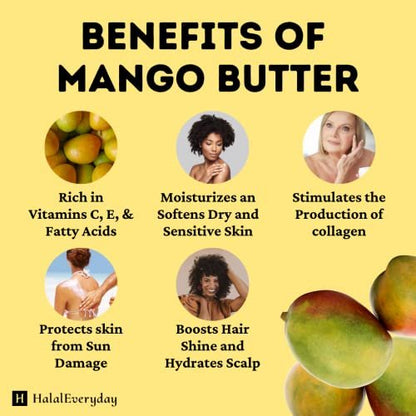 Kyabo 3Lbs Premium Organic Unrefined Raw Virgin Mango Butter – 100% Pure Cold Pressed Grade A Non-GMO Natural Body Butter for Skin, DIY Soap Making, Lotions & Creams Avelisse