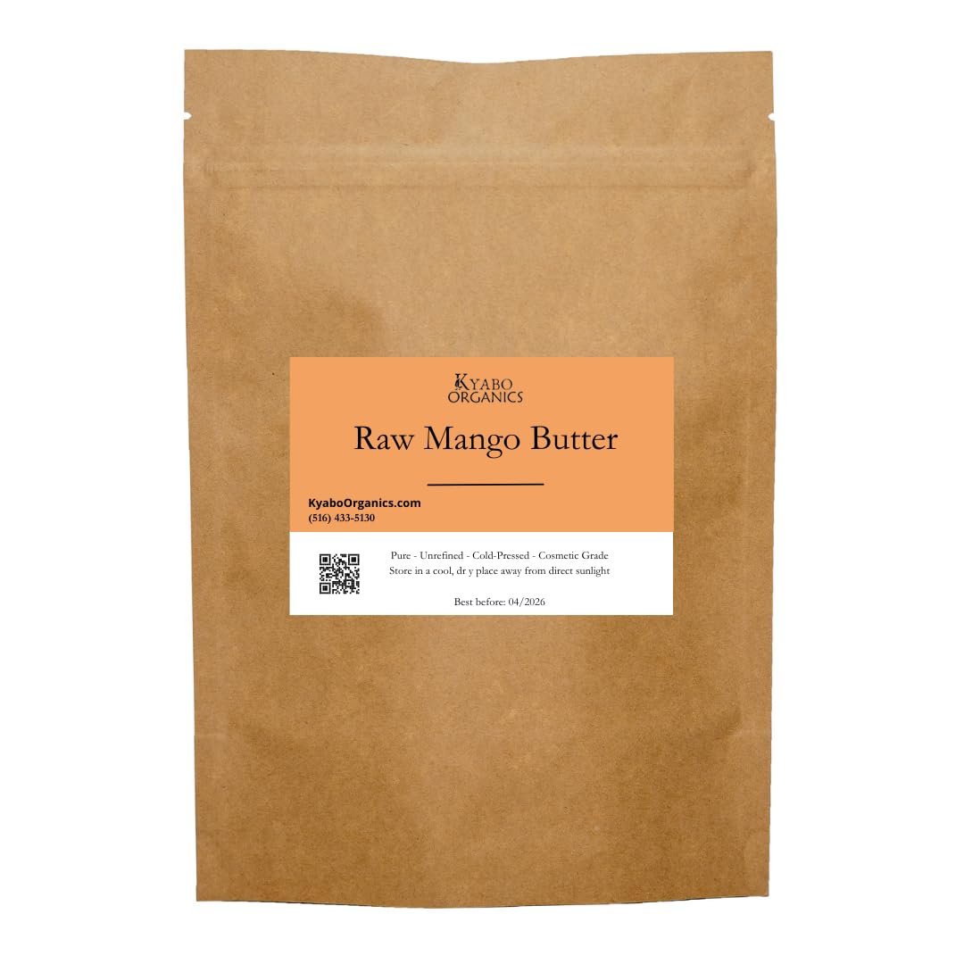 Kyabo 3Lbs Premium Organic Unrefined Raw Virgin Mango Butter – 100% Pure Cold Pressed Grade A Non-GMO Natural Body Butter for Skin, DIY Soap Making, Lotions & Creams Avelisse