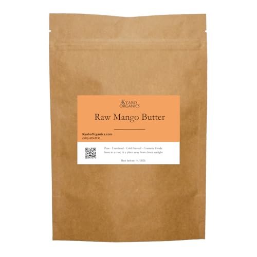 Kyabo 3Lbs Premium Organic Unrefined Raw Virgin Mango Butter – 100% Pure Cold Pressed Grade A Non-GMO Natural Body Butter for Skin, DIY Soap Making, Lotions & Creams Avelisse