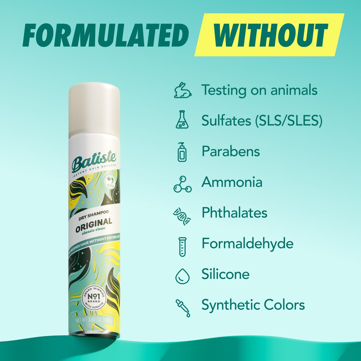 Batiste Dry Shampoo Original Fragrance Classic Clean - Refresh Hair and Absorb Oil Between Washes, 5.71 oz - görsel 5