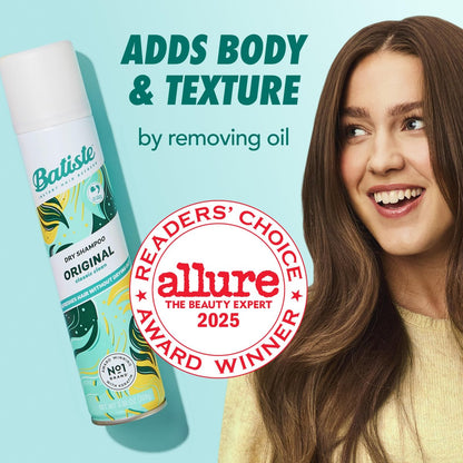 Batiste Dry Shampoo Original Fragrance Classic Clean - Refresh Hair and Absorb Oil Between Washes, 5.71 oz