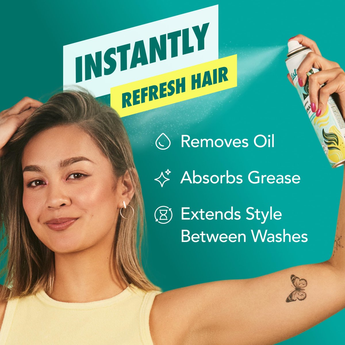 Batiste Dry Shampoo Original Fragrance Classic Clean - Refresh Hair and Absorb Oil Between Washes, 5.71 oz - görsel 3