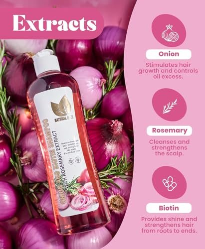 NATURAL SANT Onion Biotin and Rosemary Shampoo & Treatment Set for Stronger, Thicker and Longer Hair - Hair Loss and Thinning Shampoo, Paraben Free, Silicone Free, 16.9 Fl Oz (Pack of 2) Avelisse