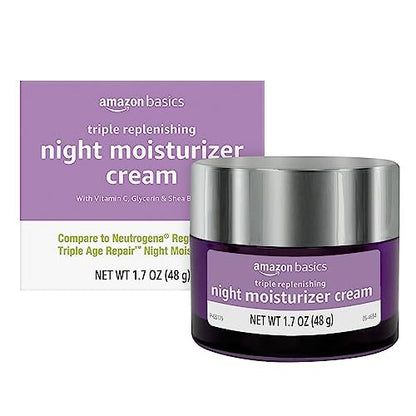 Triple Replenishing Moisturizer Night Cream with Vitamin C, Glycerin, and Shea Butter – 1.7 oz Avelisse