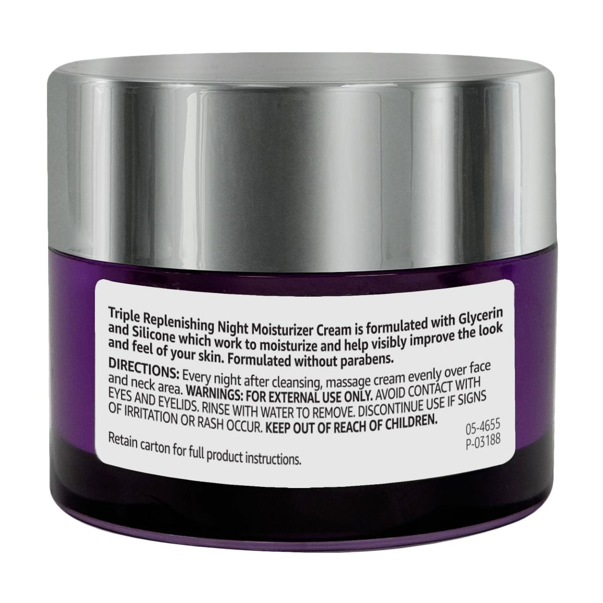 Triple Replenishing Moisturizer Night Cream with Vitamin C, Glycerin, and Shea Butter – 1.7 oz Avelisse