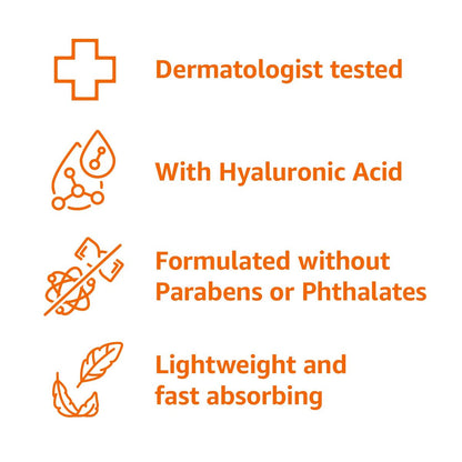 Hyaluronic Acid Face Moisturizer – Hydrating, Oil-Free, Fragrance-Free, Dermatologist Tested, 3 Fl Oz