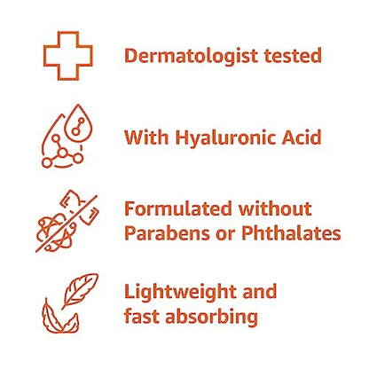 Hyaluronic Acid Face Moisturizer – Hydrating, Oil-Free, Fragrance-Free, Dermatologist Tested, 3 Fl Oz