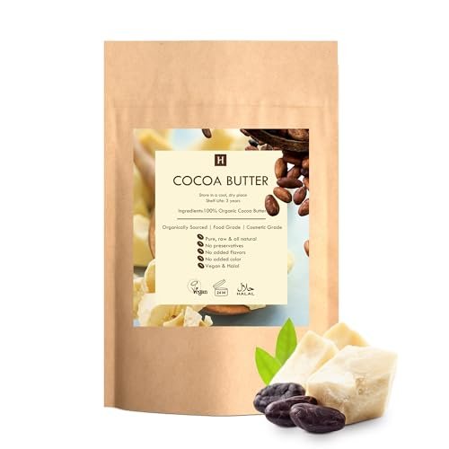 HalalEveryDay Raw Cocoa Butter 5 lb – Unrefined Organic Food Grade & Cosmetic Grade Cocoa Butter Chunks for Baking, Skincare, Body Butter & Lip Balm Avelisse