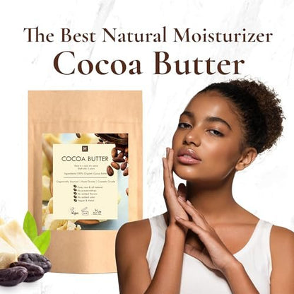 HalalEveryDay Raw Cocoa Butter 5 lb – Unrefined Organic Food Grade & Cosmetic Grade Cocoa Butter Chunks for Baking, Skincare, Body Butter & Lip Balm Avelisse