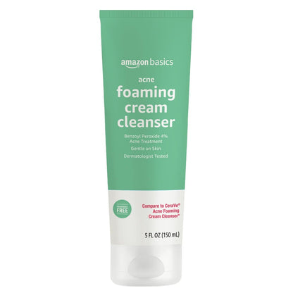 Acne Cream Cleanser with 4% Benzoyl Peroxide, 5 Fl Oz - Effective Acne Treatment Face Wash