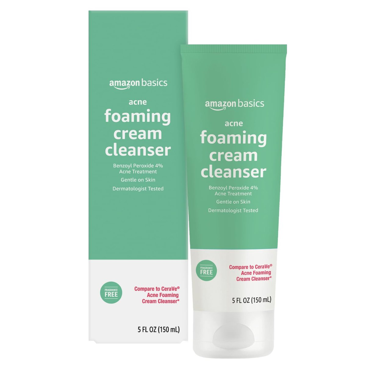 Acne Cream Cleanser with 4% Benzoyl Peroxide, 5 Fl Oz - Effective Acne Treatment Face Wash - görsel 1