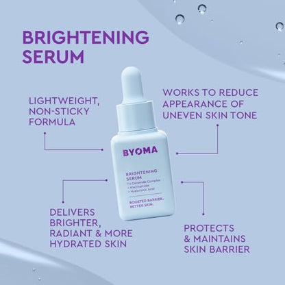 BYOMA So Bright Set - Barrier Repair Skincare Trio for Brighter Skin: Creamy Jelly Cleanser, Brightening Serum & Ceramide Moisturizer (30ml, 15ml, 15ml) Avelisse