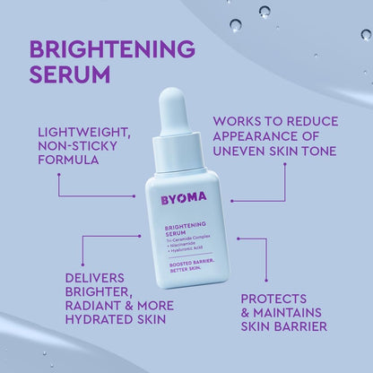 BYOMA So Bright Set - Barrier Repair Skincare Trio for Brighter Skin: Creamy Jelly Cleanser, Brightening Serum & Ceramide Moisturizer (30ml, 15ml, 15ml) Avelisse