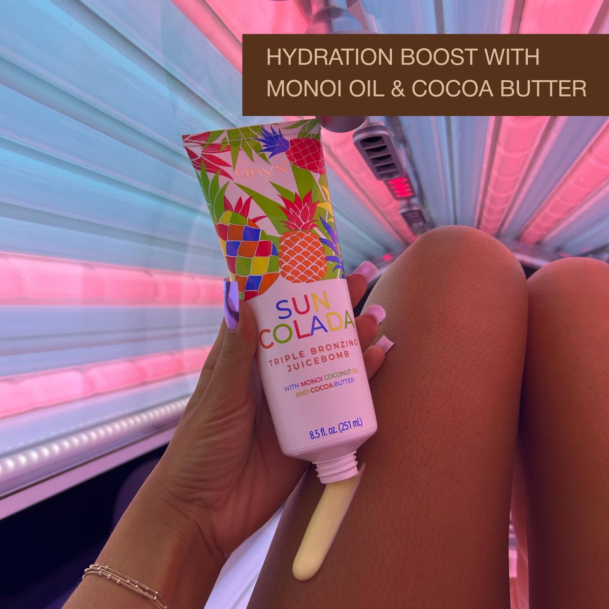 Onyx Suncolada Triple Bronzing Lotion for Tanning Bed - Indoor Dark Tanning Accelerator with Bronzer | Anti-Aging, Hydrating, Streak-Free Formula | 8.5 fl oz Avelisse
