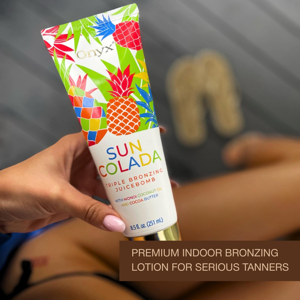 Onyx Suncolada Triple Bronzing Lotion for Tanning Bed - Indoor Dark Tanning Accelerator with Bronzer | Anti-Aging, Hydrating, Streak-Free Formula | 8.5 fl oz Avelisse