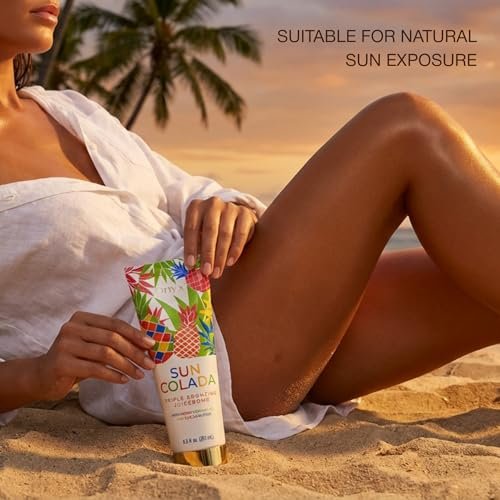 Onyx Suncolada Triple Bronzing Lotion for Tanning Bed - Indoor Dark Tanning Accelerator with Bronzer | Anti-Aging, Hydrating, Streak-Free Formula | 8.5 fl oz Avelisse