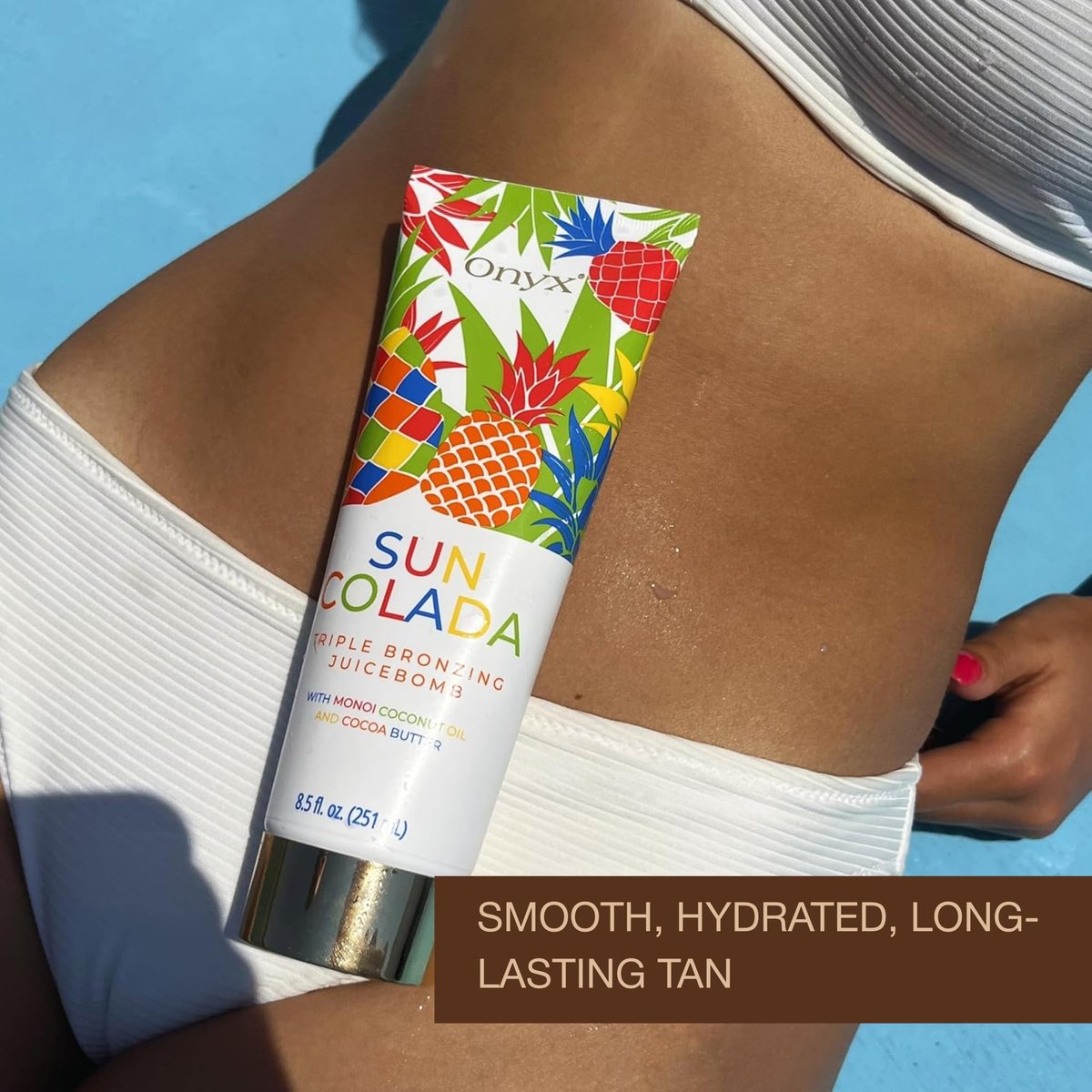 Onyx Suncolada Triple Bronzing Lotion for Tanning Bed - Indoor Dark Tanning Accelerator with Bronzer | Anti-Aging, Hydrating, Streak-Free Formula | 8.5 fl oz Avelisse