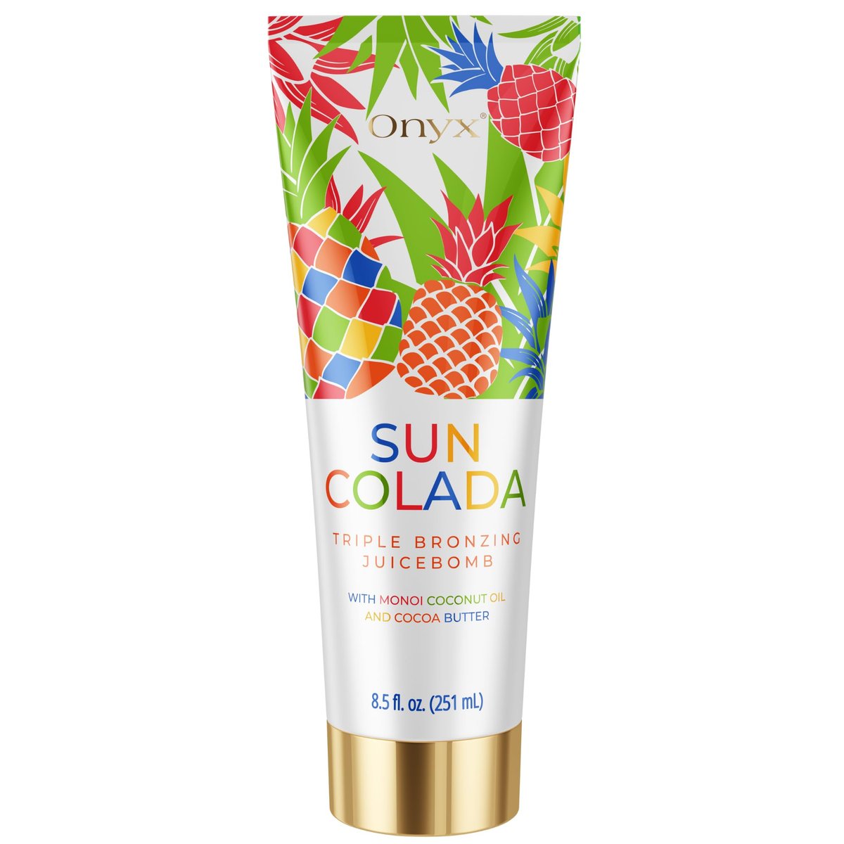 Onyx Suncolada Triple Bronzing Lotion for Tanning Bed - Indoor Dark Tanning Accelerator with Bronzer | Anti-Aging, Hydrating, Streak-Free Formula | 8.5 fl oz Avelisse