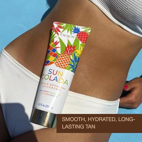 Onyx Suncolada Triple Bronzing Lotion for Tanning Bed - Indoor Dark Tanning Accelerator with Bronzer | Anti-Aging, Hydrating, Streak-Free Formula | 8.5 fl oz Avelisse