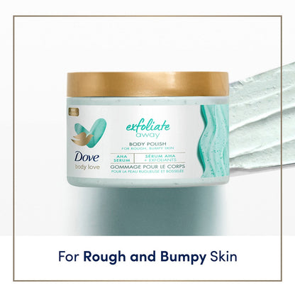 Dove Body Love Body Polish Exfoliate Away 3 Count - AHA Body Scrub for Rough, Bumpy Skin, Silky Smooth Skin, 12 oz Each Avelisse