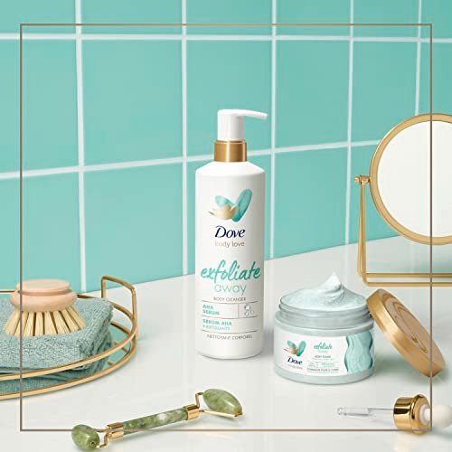 Dove Body Love Body Polish Exfoliate Away 3 Count - AHA Body Scrub for Rough, Bumpy Skin, Silky Smooth Skin, 12 oz Each Avelisse