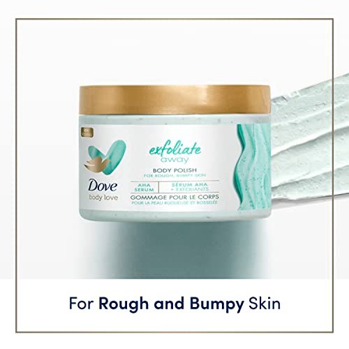 Dove Body Love Body Polish Exfoliate Away 3 Count - AHA Body Scrub for Rough, Bumpy Skin, Silky Smooth Skin, 12 oz Each Avelisse