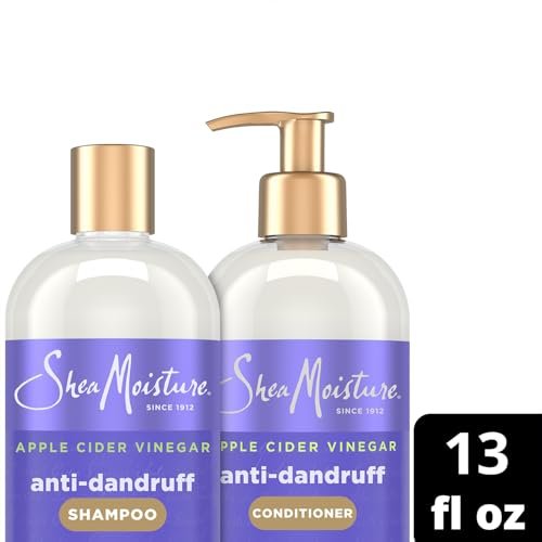 SheaMoisture Anti-Dandruff Shampoo & Conditioner Set with Apple Cider Vinegar, Shea Butter, and 3% Salicylic Acid for Itchy Scalp Relief, 13 oz Each Avelisse