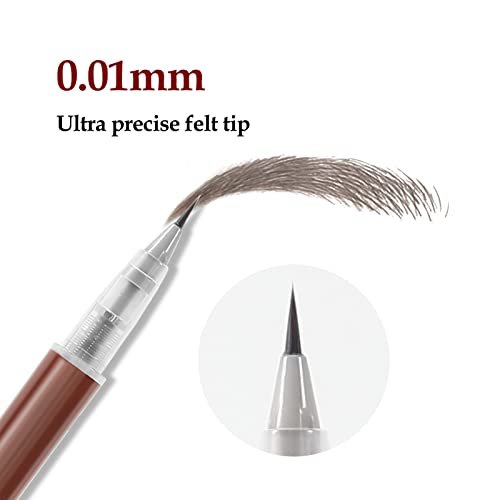 Boobeen Liquid Eyebrow Pen - 0.01mm Precision Tip Micro Brow Pen for Natural, Long-Lasting Eyebrow Makeup (Grey Brown, 0.35 oz) - görsel 4