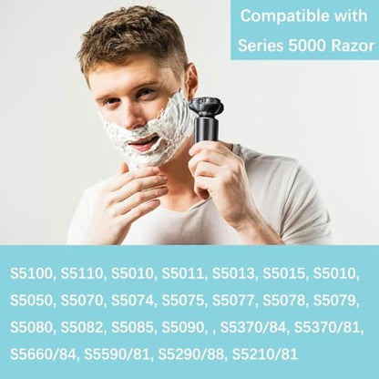 Gleway SH50 Replacement Shaving Head Compatible with Philips Series 5000 - Round Shell Half Cutter-Head Models Avelisse