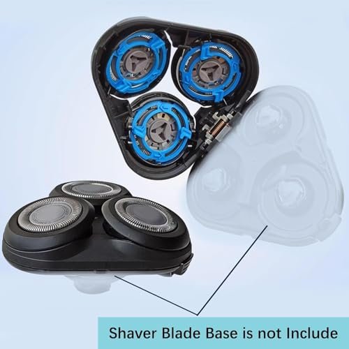 Gleway SH50 Replacement Shaving Head Compatible with Philips Series 5000 - Round Shell Half Cutter-Head Models Avelisse