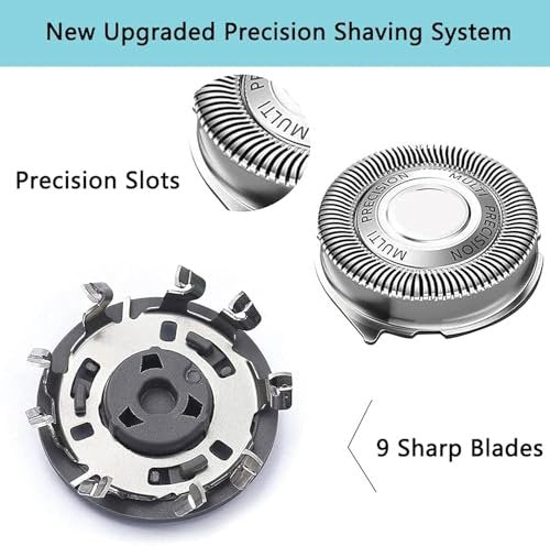 Gleway SH50 Replacement Shaving Head Compatible with Philips Series 5000 - Round Shell Half Cutter-Head Models Avelisse
