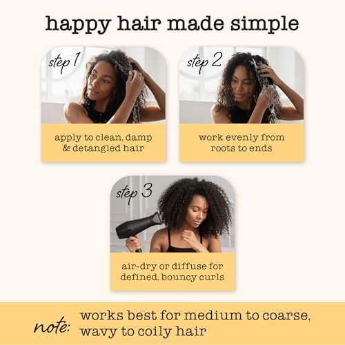 SAUCE BEAUTY Crème Brulee Curl Custard - Frizz Control & Curl Defining Cream with Cocoa Butter, Coconut Oil & Tangerine Oil for Wavy & Coily Hair (10.5 Fl Oz) Avelisse