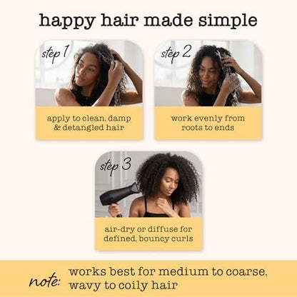 SAUCE BEAUTY Crème Brulee Curl Custard - Frizz Control & Curl Defining Cream with Cocoa Butter, Coconut Oil & Tangerine Oil for Wavy & Coily Hair (10.5 Fl Oz) Avelisse