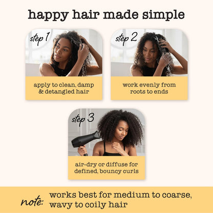 SAUCE BEAUTY Crème Brulee Curl Custard - Frizz Control & Curl Defining Cream with Cocoa Butter, Coconut Oil & Tangerine Oil for Wavy & Coily Hair (10.5 Fl Oz) Avelisse