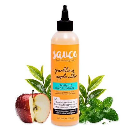 SAUCE BEAUTY Clarifying Scalp Treatment - Sparkling Apple Cider Scalp & Hair Cleanser with Apple Cider Vinegar & Tea Tree Oil for Dry, Itchy Scalp, All Hair Types (8 Fl Oz) Avelisse