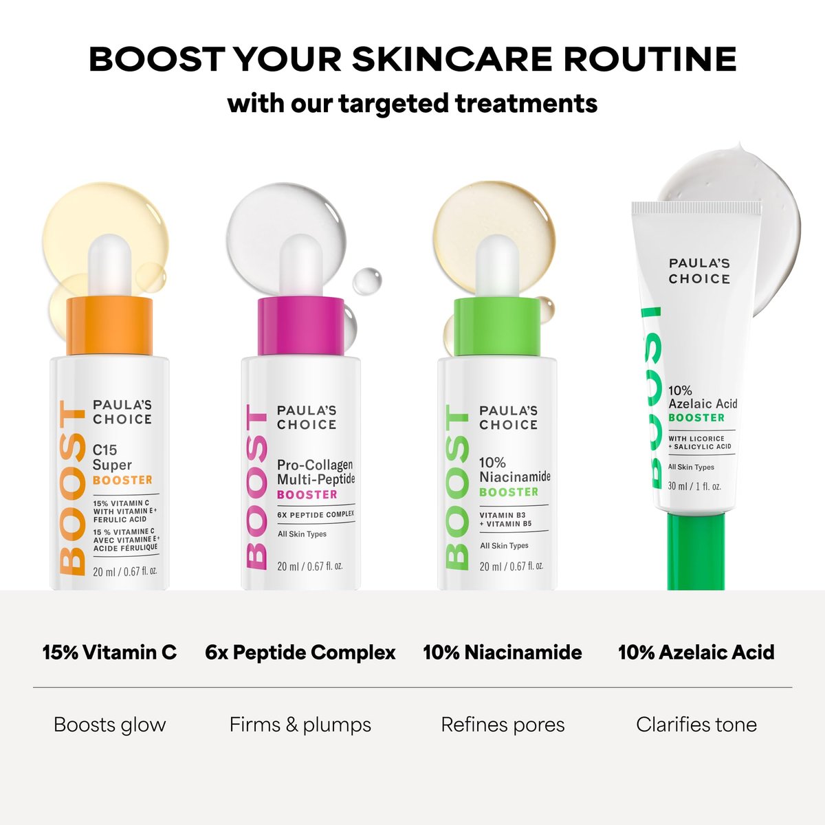 Paula’s Choice Pro-Collagen Multi-Peptide Booster Face Serum – Wrinkle Serum with Hyaluronic Acid & Amino Acids, Fragrance-Free, 0.67 oz Avelisse